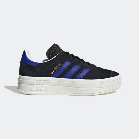 adidas women’s Gazelle Bold Shoes 'Black Lucid Blue' HQ4408 - Picture 4 of 10